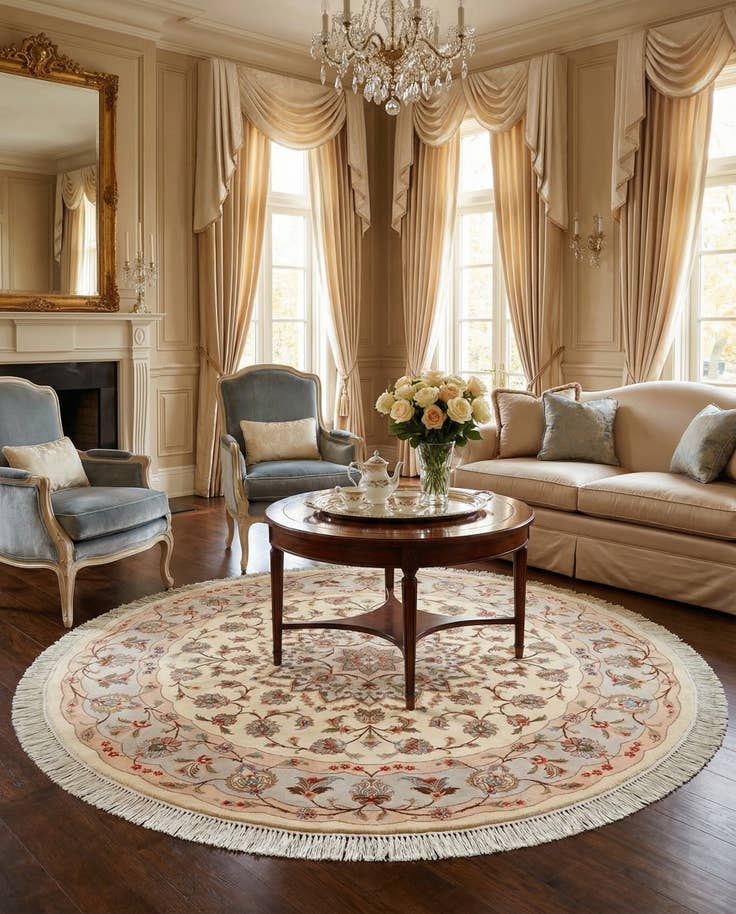 Detail image of 4' 11 x 4' 11 Tabriz Round Rug