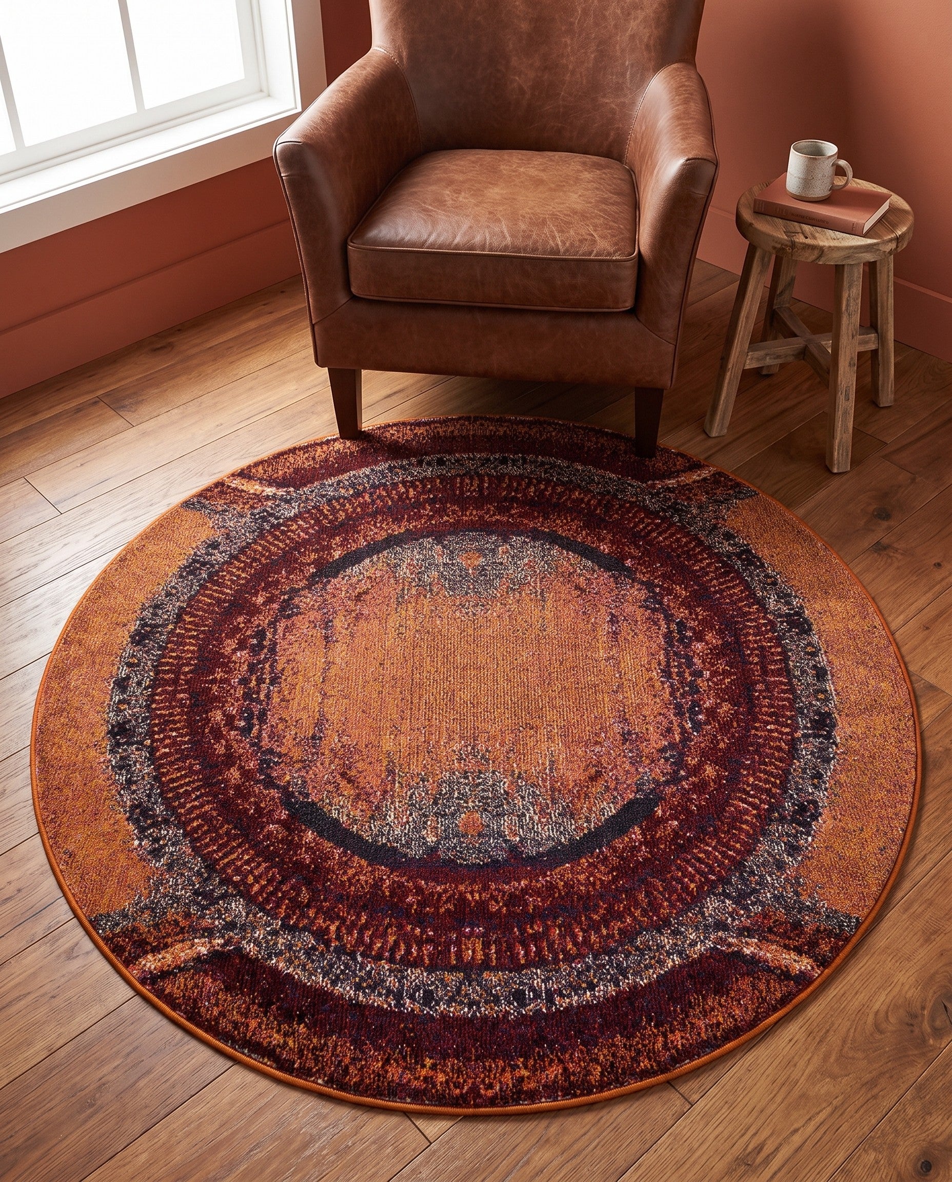 4' x 4' Washable Hyacinth Round Rug