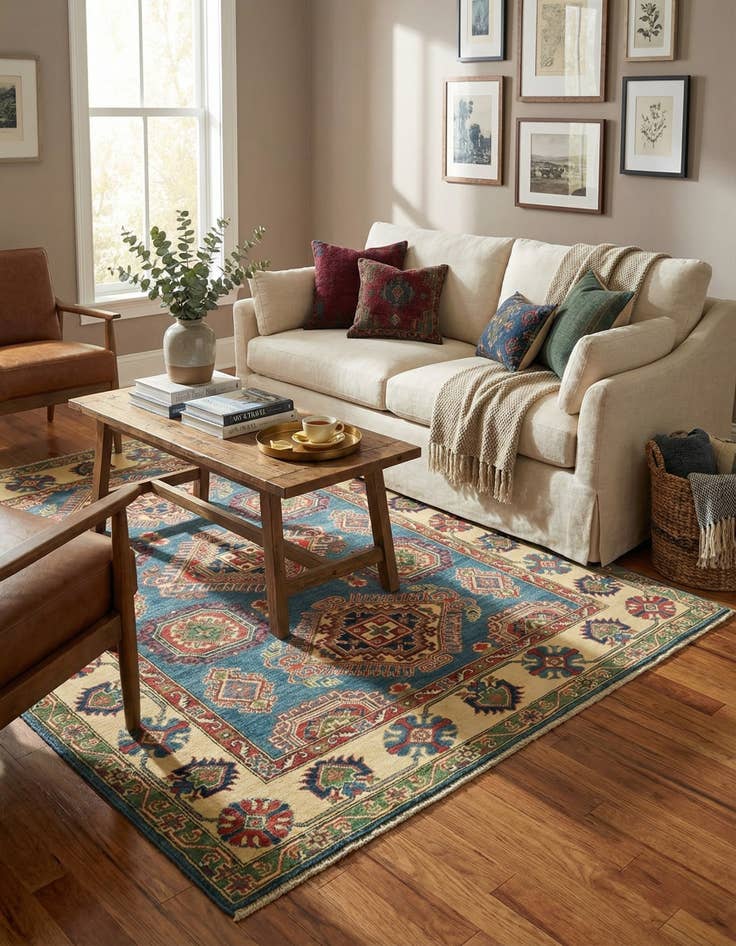 Detail image of 5' 8 x 7' 9  Hand Knotted Kazak Rug