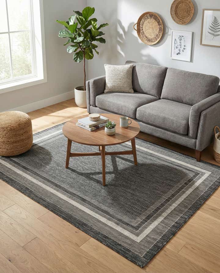 4' x 6' Easy-Clean Border Indoor / Outdoor Rug