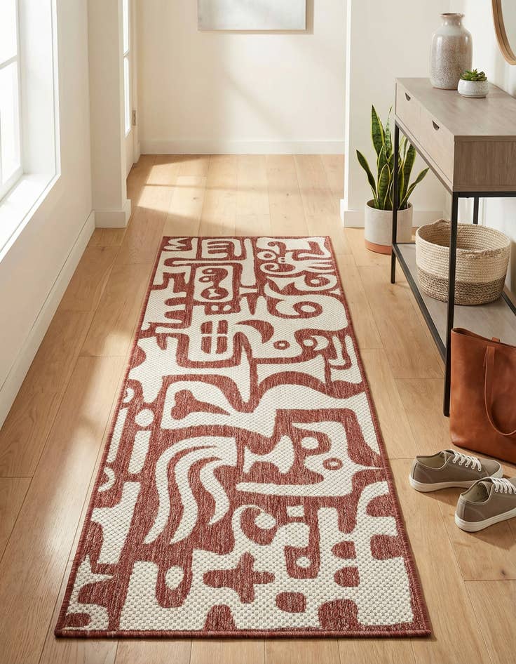 Detail image of 2' x 6' Easy-Clean Modern Indoor / Outdoor Runner Rug