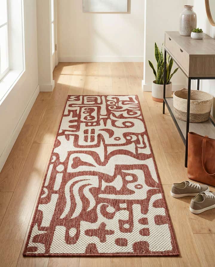 2' x 6' Easy-Clean Modern Indoor / Outdoor Runner Rug