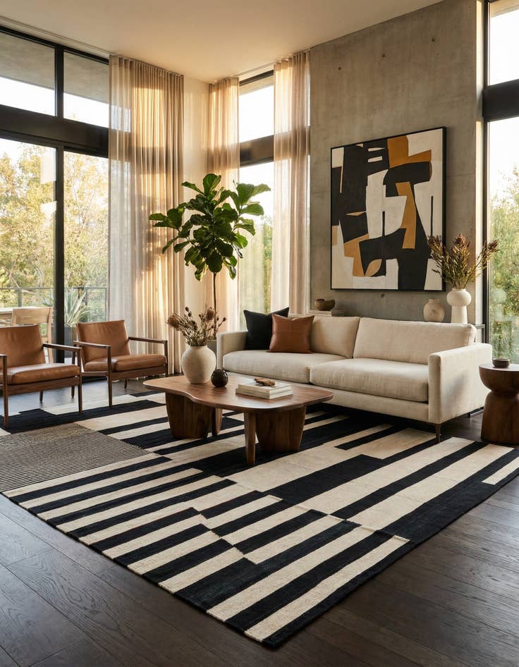 Detail image of  8' 7 x 9' 6  Hand Woven Kilim Modern Wool Rug