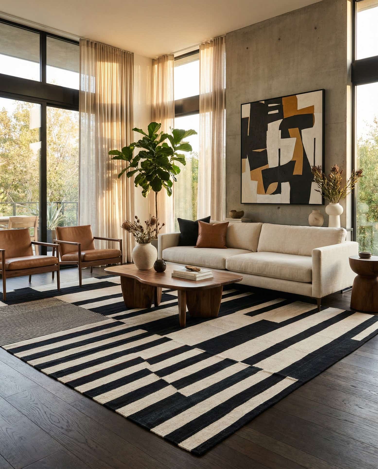 8' 7 x 9' 6 Hand Woven Kilim Modern Wool Rug
