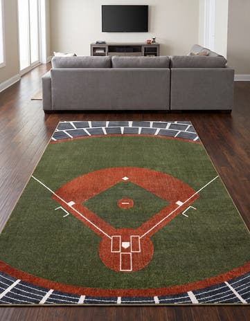 5' 3 x 8' Sports Washable Rug