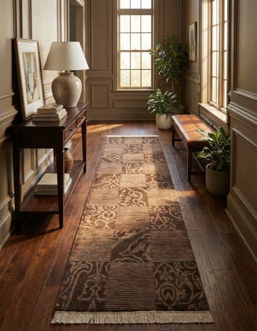 2' 9 x 10' 4 Hand Knotted Darya Wool Runner Rug