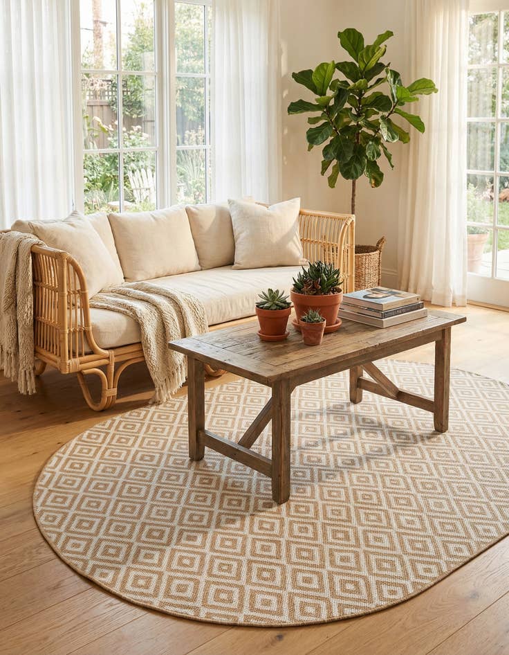Detail image of 5' 3 x 8' Easy-Clean Jill Zarin Costa Rica Indoor / Outdoor Oval Rug