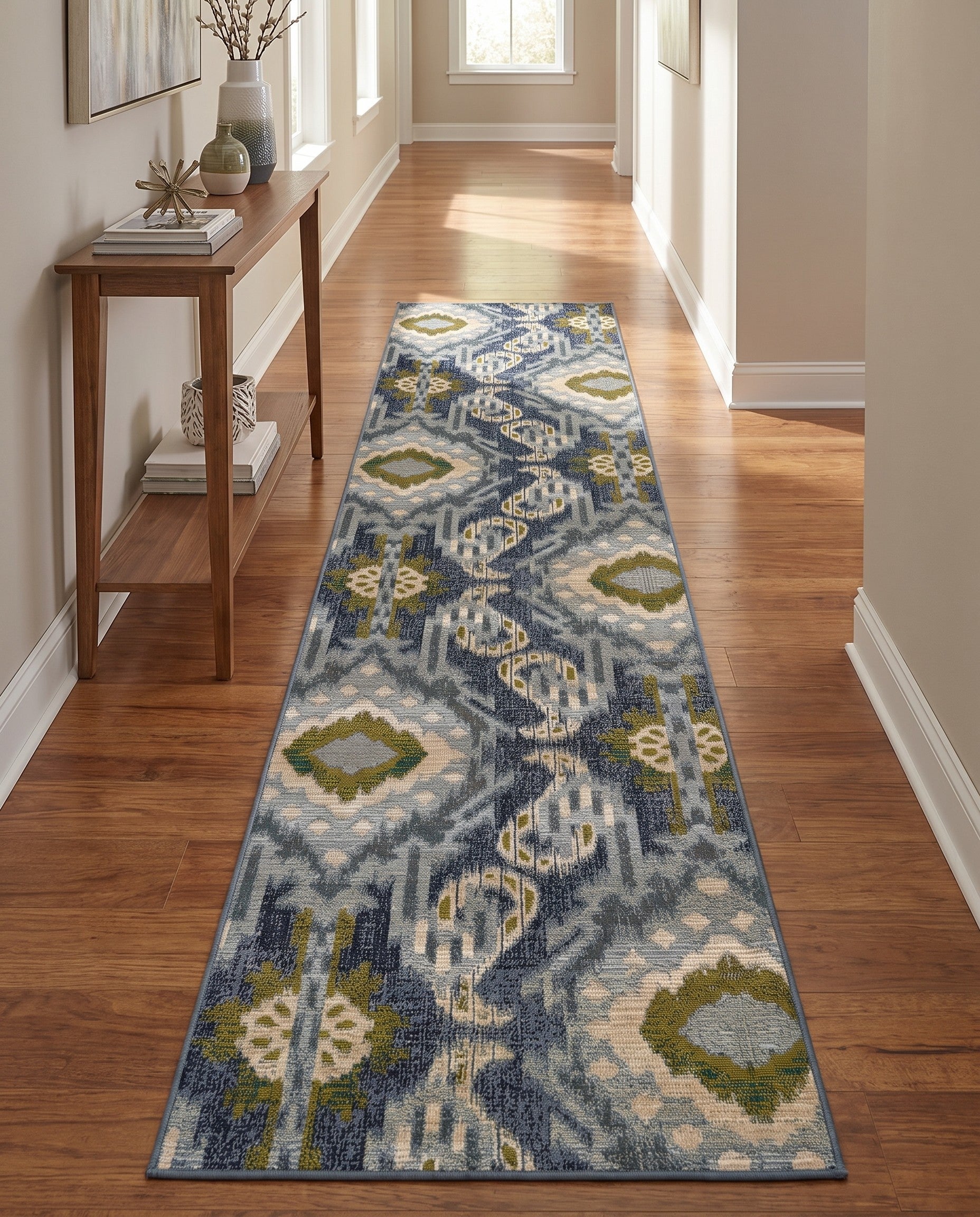 2' 7 x 12' Easy-Clean Modern Indoor / Outdoor Runner Rug