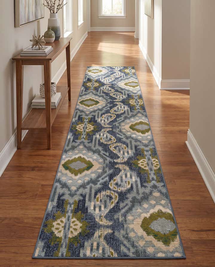 2' 7 x 12' Easy-Clean Modern Indoor / Outdoor Runner Rug