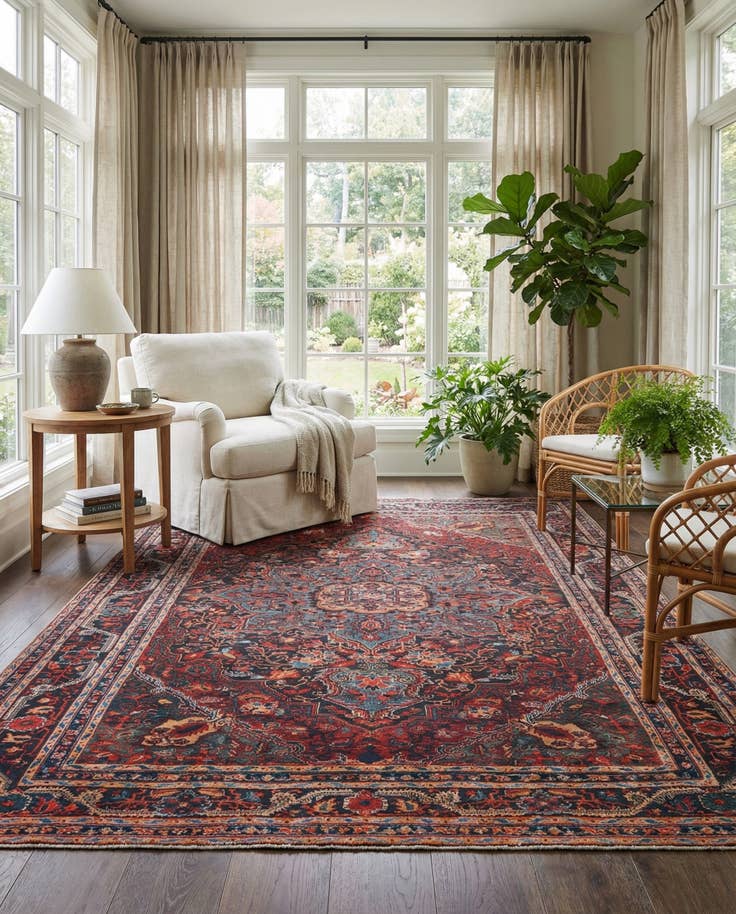 Detail image of 7' 10 x 11' Washable Timeless Rug