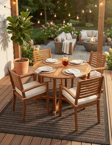 6' x 9' Easy-Clean Border Indoor / Outdoor Rug