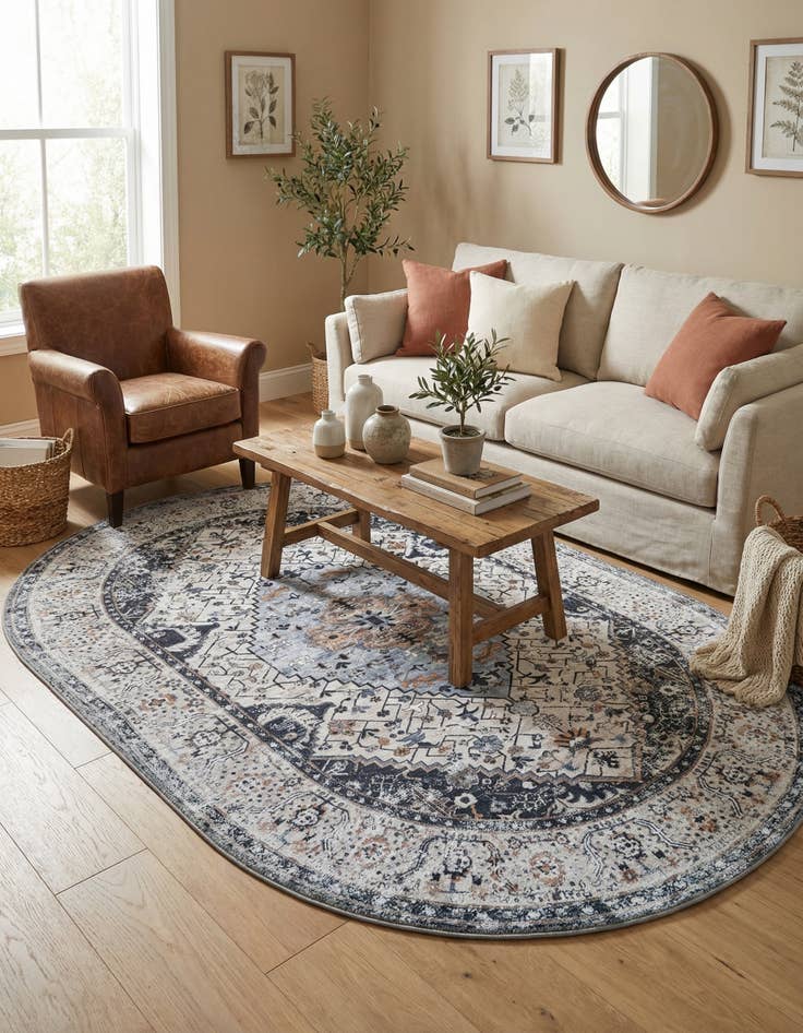 Detail image of  6' 1 x 9' Yara Oval Rug