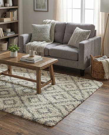  4' x 6' Lattice Shag Rug