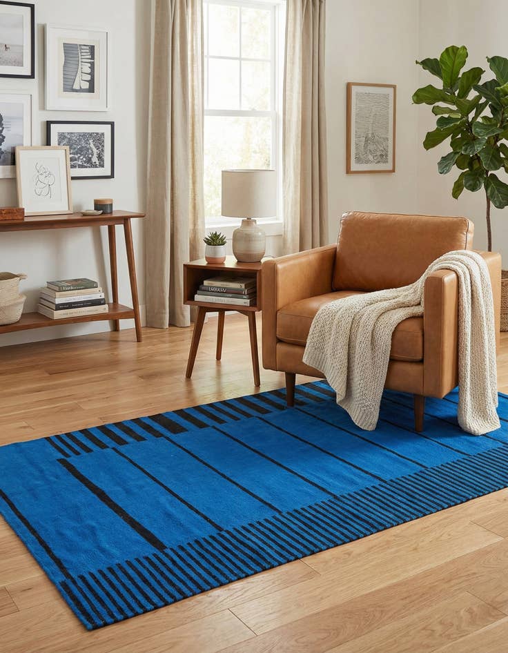 Detail image of 2' 9 x 7' 8  Hand Woven Kilim Modern Wool Runner Rug