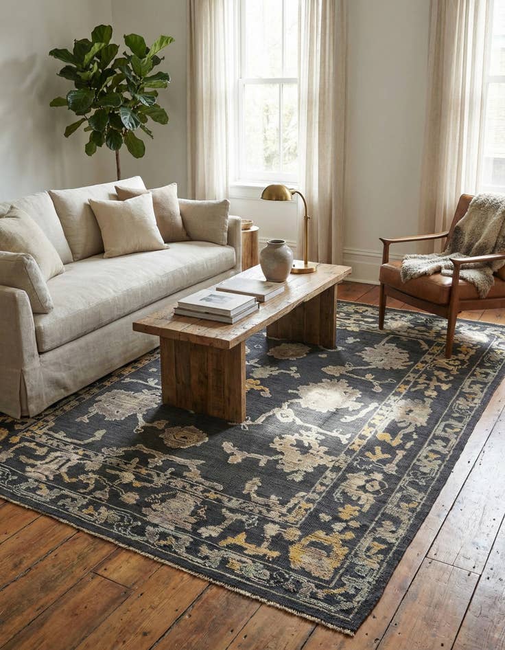 Detail image of 8' 1 x 10' 3  Hand Knotted Oushak Wool Rug