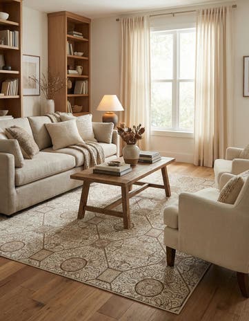 Cream Himalaya Square Rug