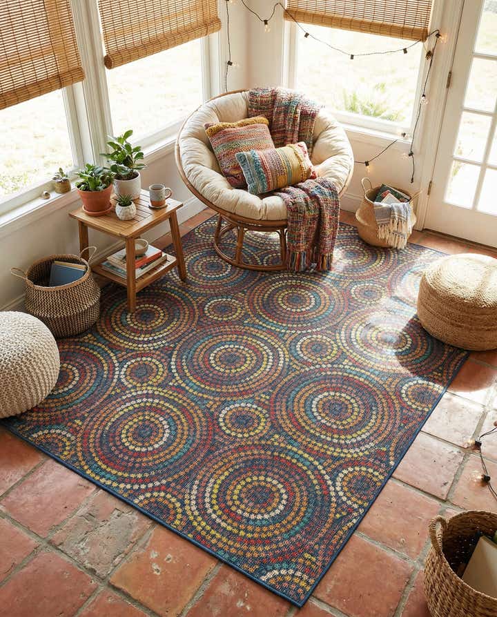 7' 10 x 10' Easy-Clean Baja Indoor / Outdoor Rug