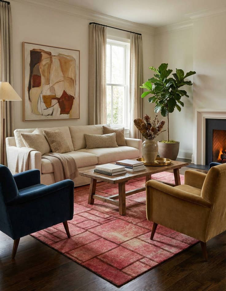 Detail image of 6' 10 x 9' 2  Hand Knotted Ultra Vintage Persian Wool Rug