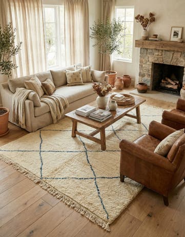 6' 6 x 10' 2 Hand Knotted Moroccan Wool Rug