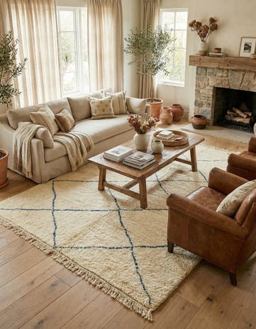 6' 6 x 10' 2 Hand Knotted Moroccan Wool Rug