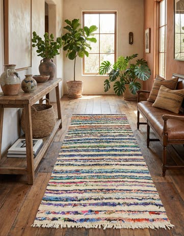 4' 5 x 7' 8 Hand Knotted Moroccan Wool Runner Rug