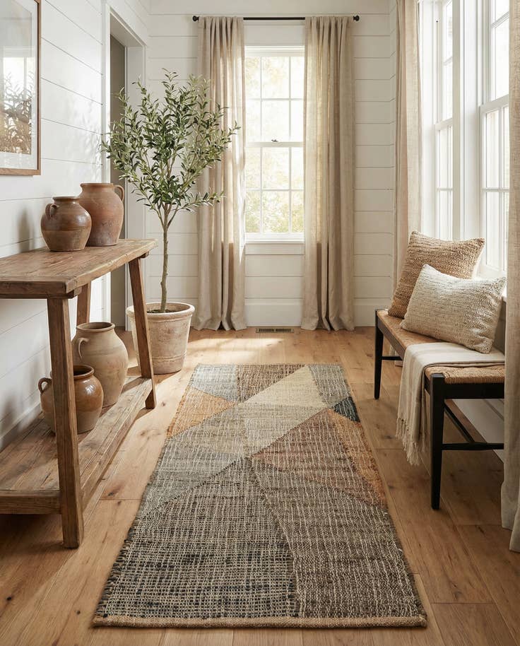 Detail image of 2' x 5' 1 Hand Woven Kilim Jute Runner Rug