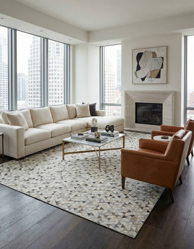 Detail image of  8' x 10' Cowhide Leather Rug