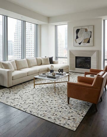 8' x 10' Cowhide Leather Rug