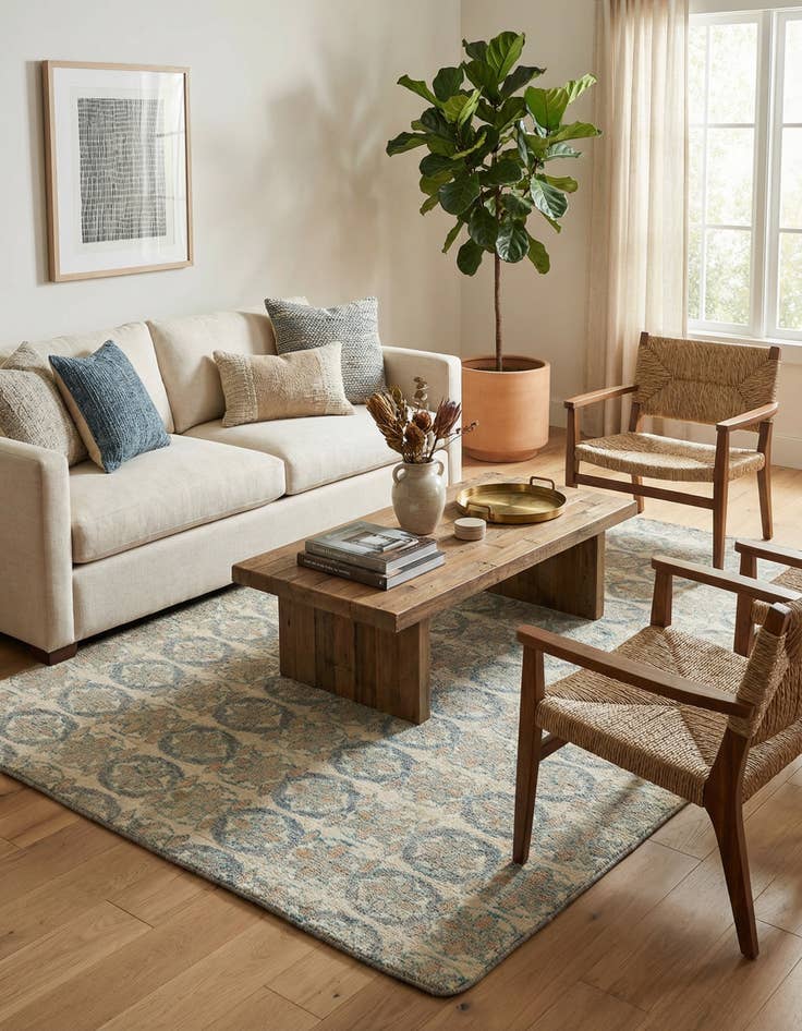 Detail image of 5' 6 x 8' 4  Hand Knotted Darya Wool Rug