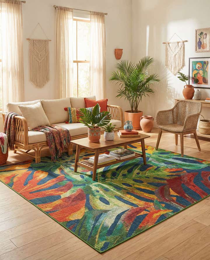 7' 10 x 7' 10 Easy-Clean Baja Indoor / Outdoor Square Rug