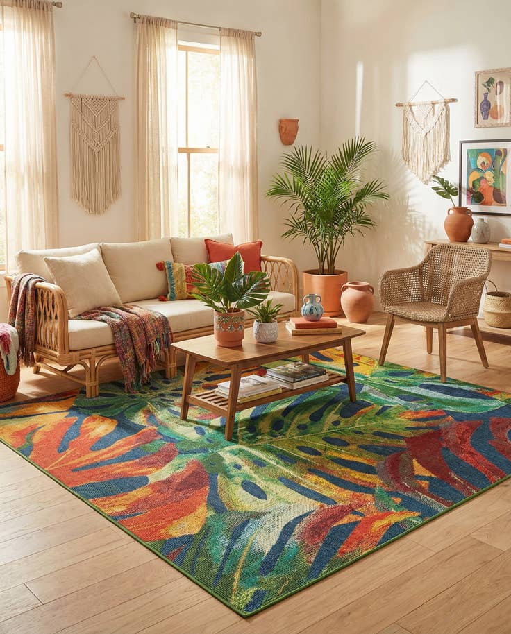 Detail image of 7' 10 x 7' 10 Easy-Clean Baja Indoor / Outdoor Square Rug