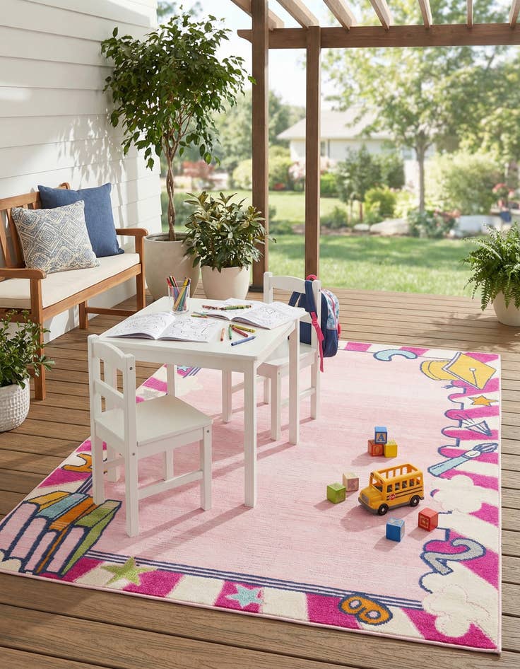 Detail image of  5' 3 x 7' 7  Washable  Indoor / Outdoor Rug