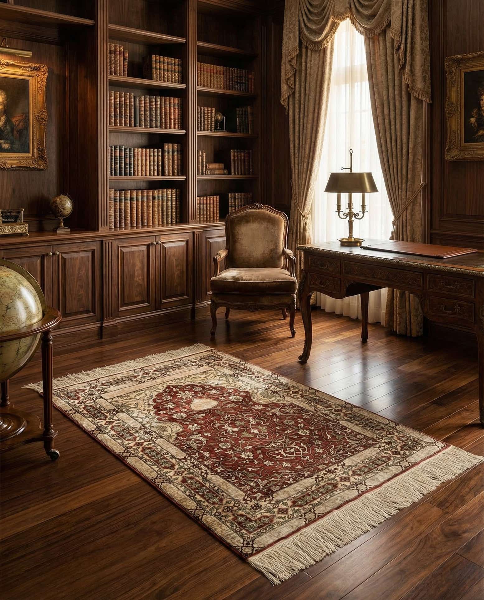 2' 5 x 3' 7 Hand Knotted Ghom Persian Rug