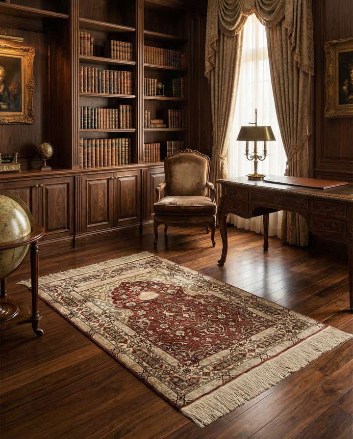 2' 5 x 3' 7 Hand Knotted Ghom Persian Rug