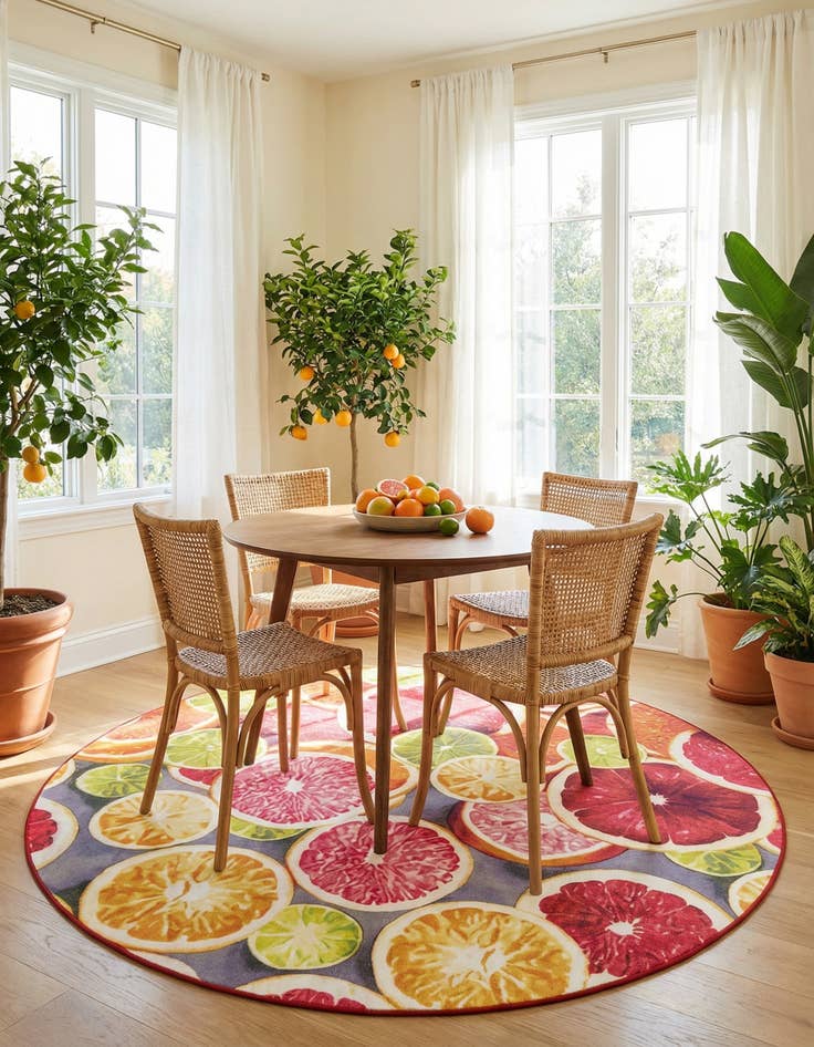 Detail image of 7' 10 x 7' 10 Easy-Clean Jill Zarin Caribbean Indoor / Outdoor Round Rug