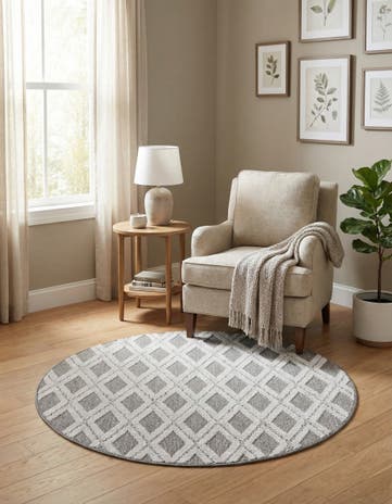 Charcoal Arlo Round Rug