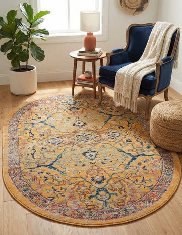 Yellow Lola Oval Rug