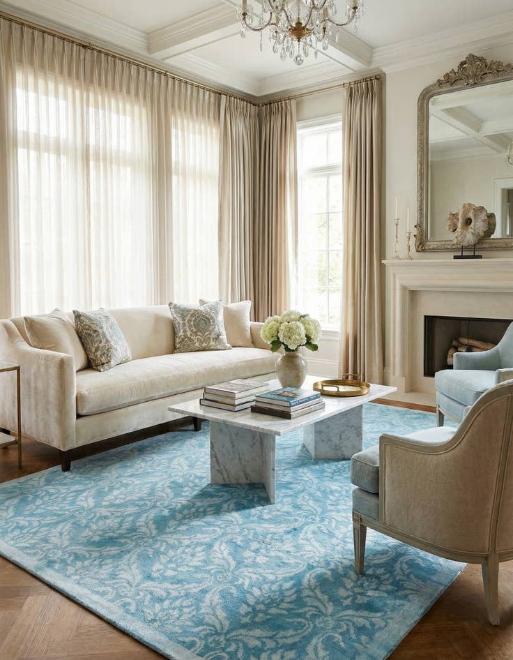 Detail image of  6' 9 x 9' 5  Hand Knotted Darya Wool Rug