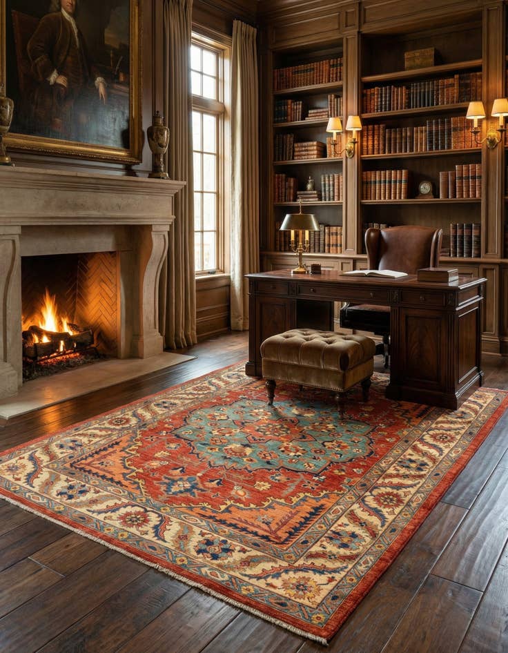 Detail image of 5' 10 x 8' 3 Serapi Wool Rug