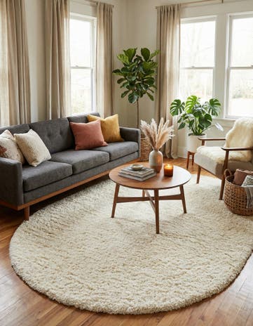 Bone Marilyn Monroe&trade; Shag Oval Rug