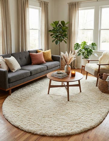 Bone Marilyn Monroe™ Shag Oval Rug