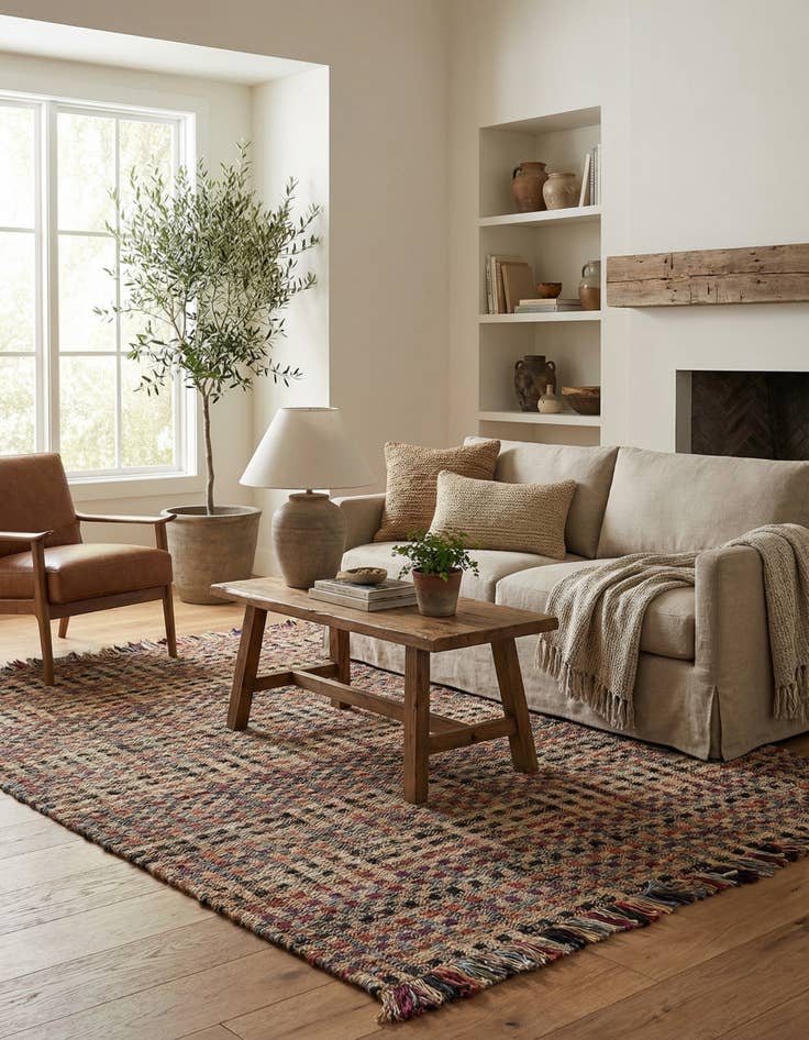 Detail image of  7' 1 x 10'  Hand Woven Chunky Jute Rug