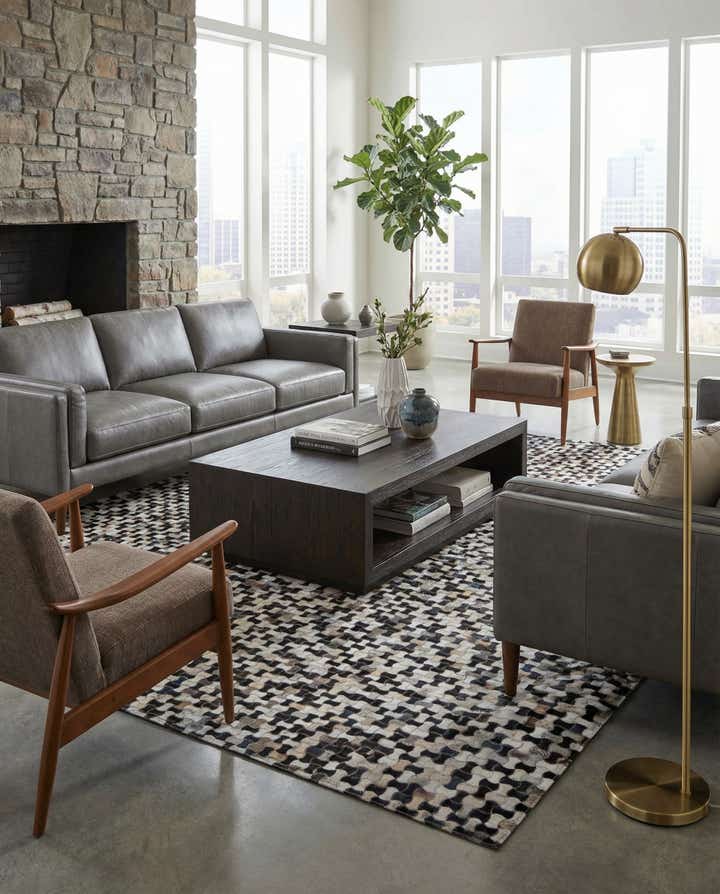 5' 1 x 7' 11 Cowhide - Patchwork Rug