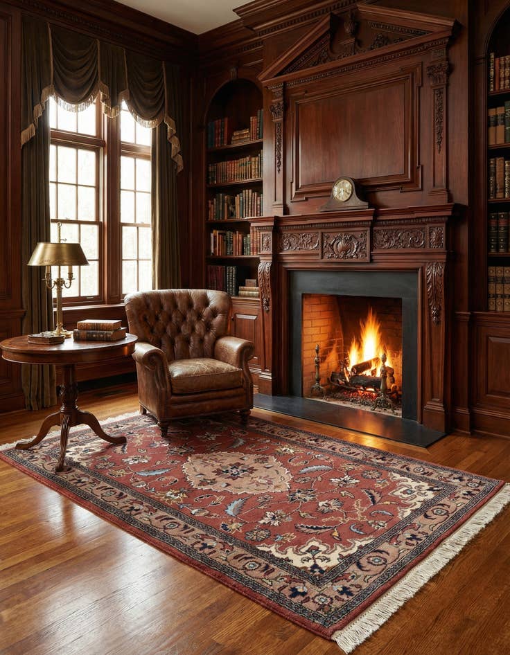 Detail image of 3' 2 x 5' 3 Hand Knotted Lahour Wool Rug