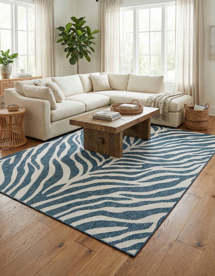 Detail image of  7' 10 x 11'  Washable Safari Indoor / Outdoor Rug
