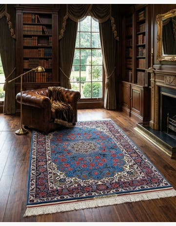 3' 9 x 5' 9 Hand Knotted Isfahan Persian Rug