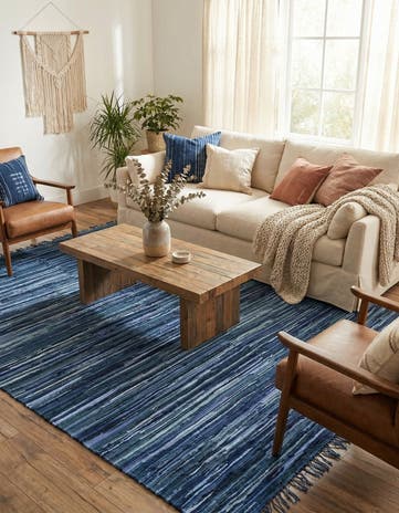9' x 12' Hand Woven Chindi Cotton Rug