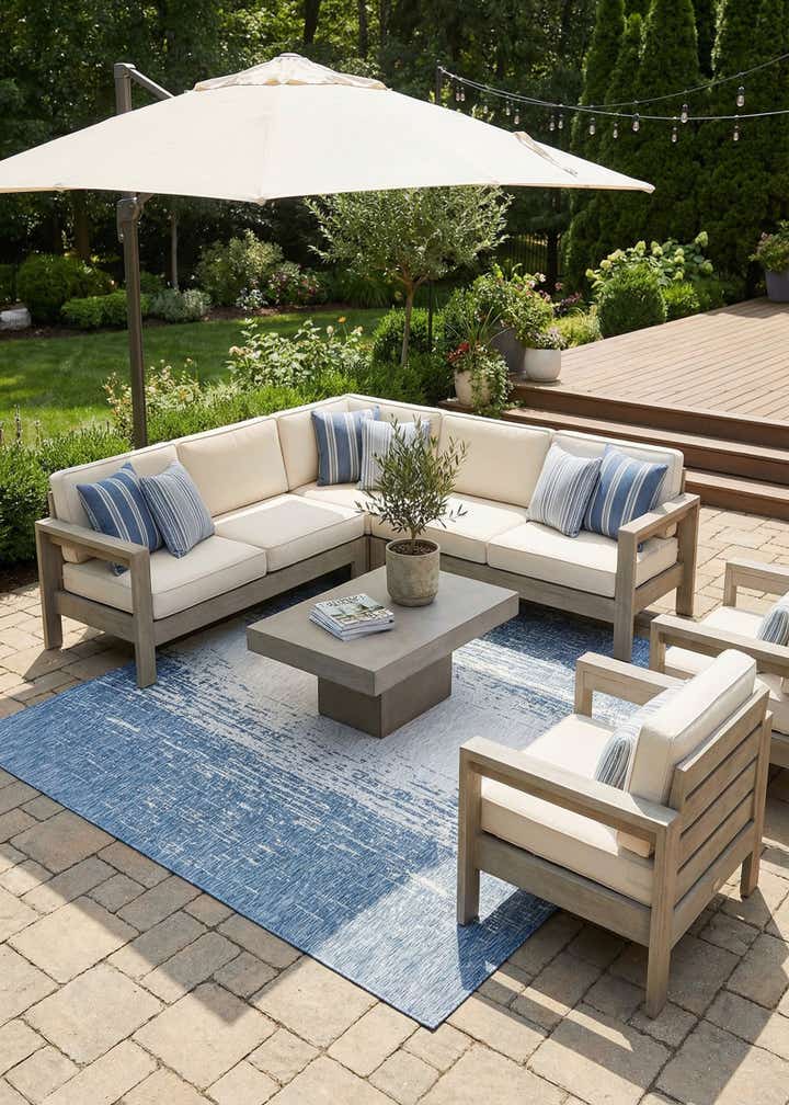 10' 8 x 10' 8 Easy-Clean Modern Indoor / Outdoor Square Rug