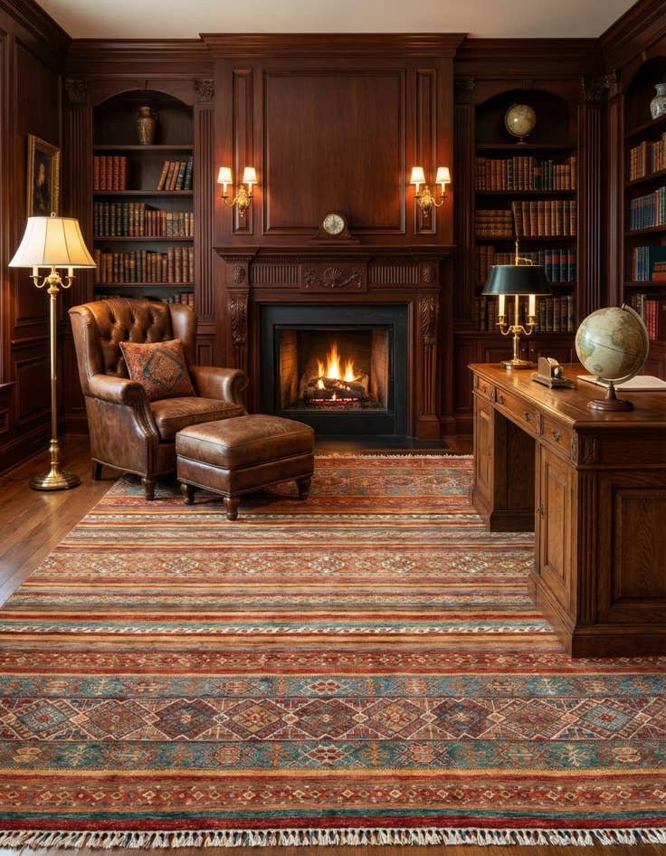 Detail image of 8' x 9' 10 Torkman Wool Rug