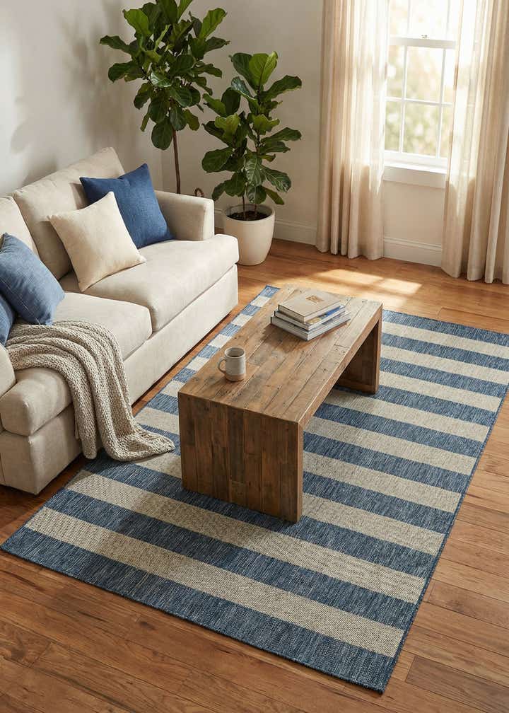 6' x 9' Easy-Clean Ribbon Indoor / Outdoor Rug